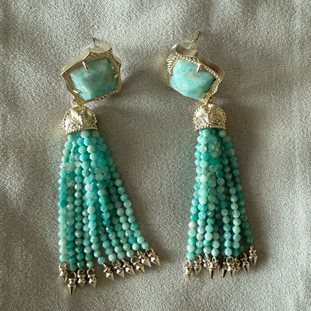 Kendra Scott Misha Turquoise Tassel Earrings